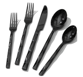KINGSTONE Silverware Set, Luxury 20 Piece Flatware Set for 4, 18/10 Stainless Steel Cutlery Set with Diamond Cut Pattern for Kitchen, Home, Wedding, Party, Mirror Polished and Dishwasher Safe